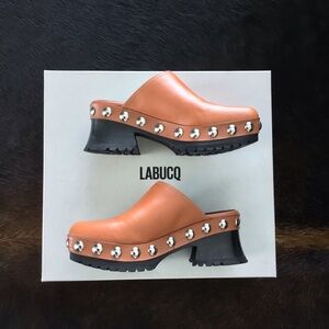 Labucq Tan Mules with Black Soles